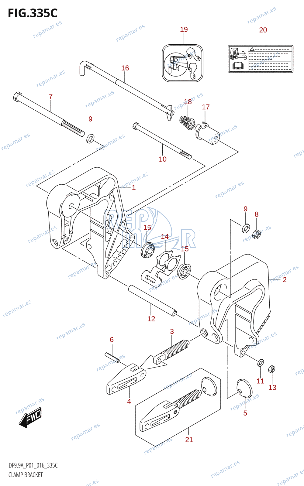 335C - CLAMP BRACKET (DF9.9A:P01)