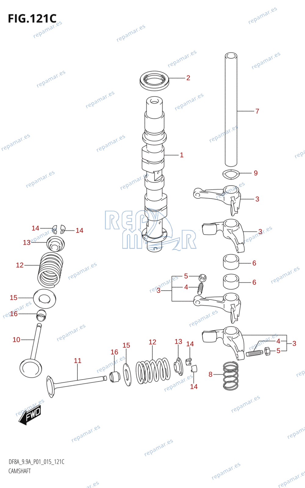 121C - CAMSHAFT (DF9.9A:P01)