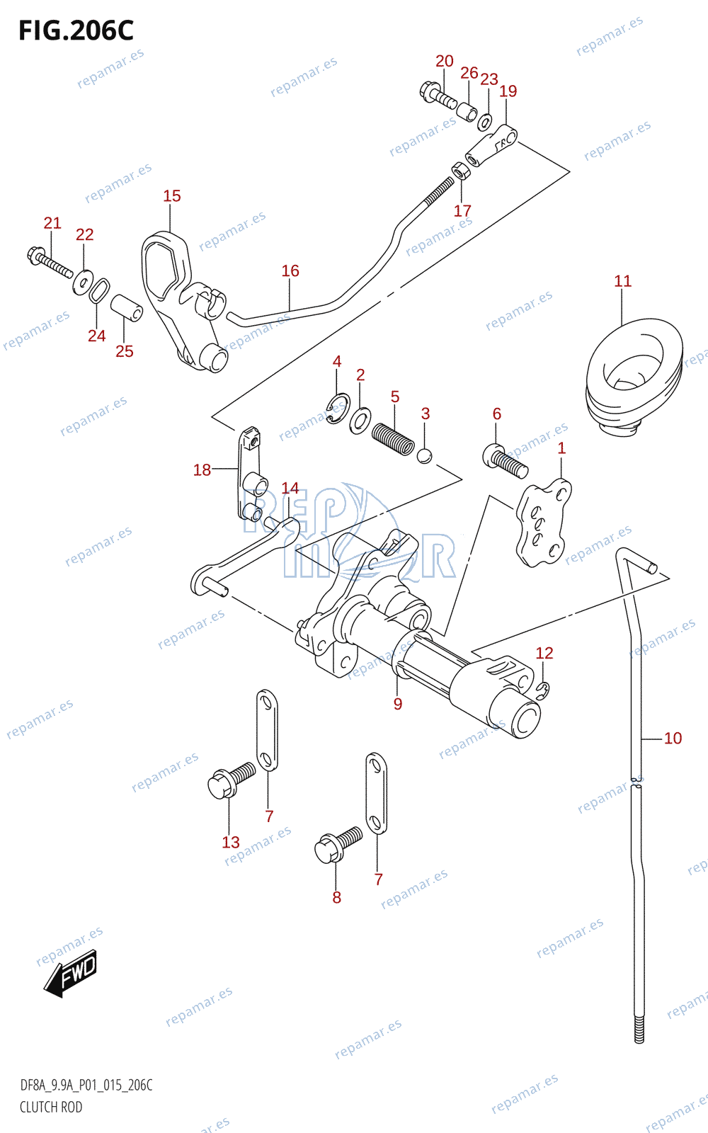 206C - CLUTCH ROD (DF9.9A:P01)