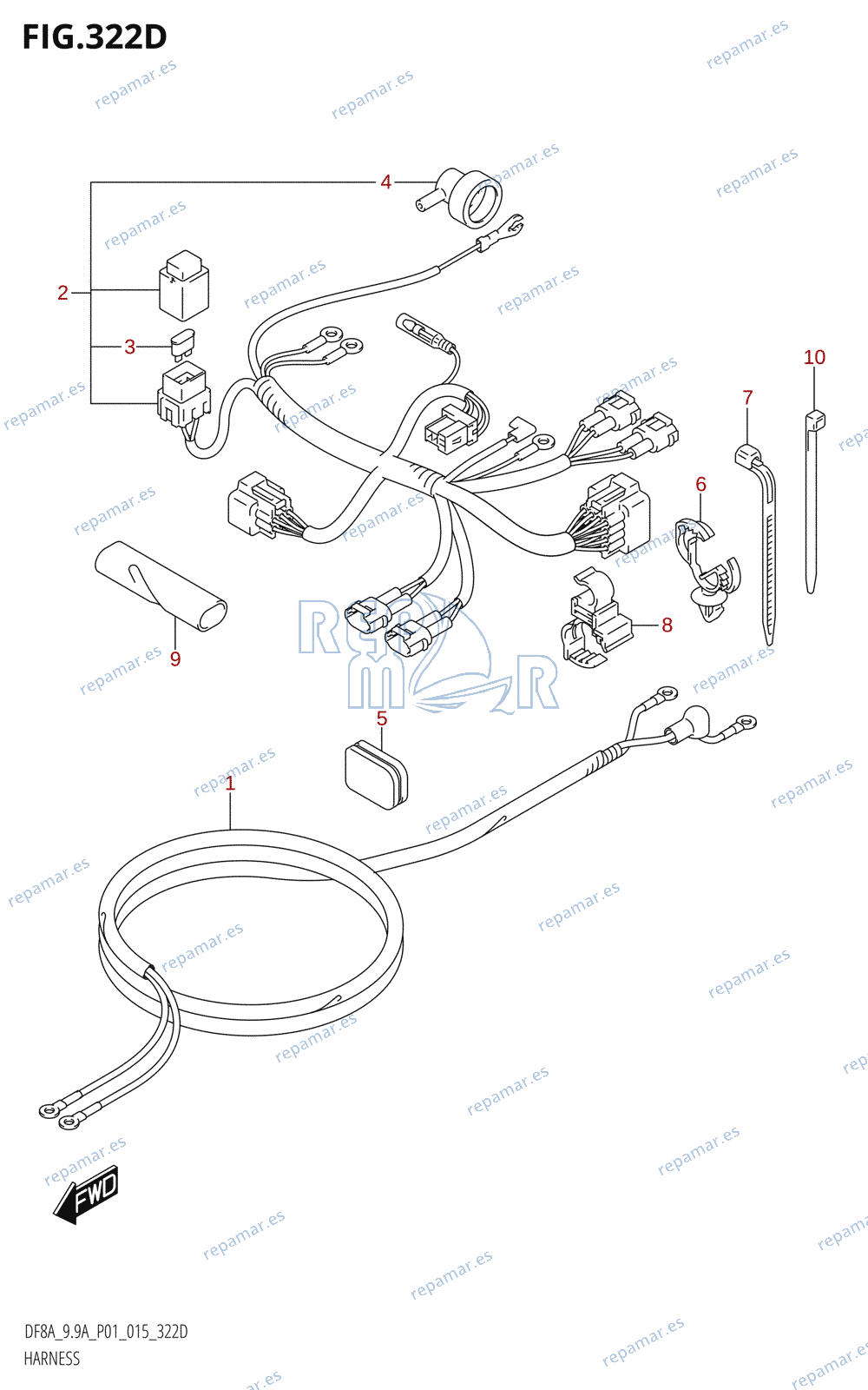 322D - HARNESS (DF9.9AR:P01)
