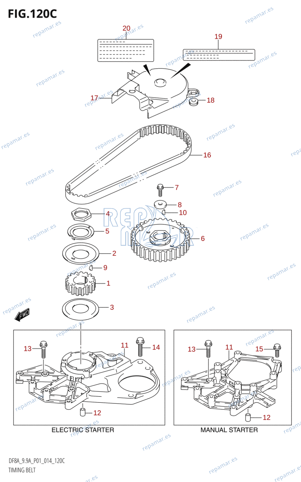 120C - TIMING BELT (DF9.9A:P01)