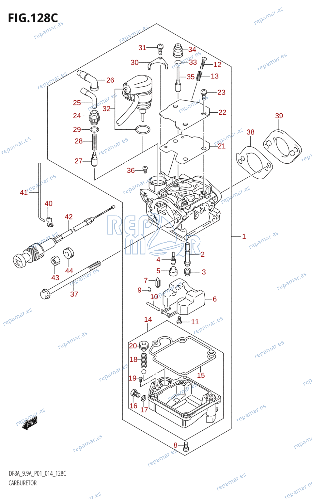 128C - CARBURETOR (DF9.9A:P01)