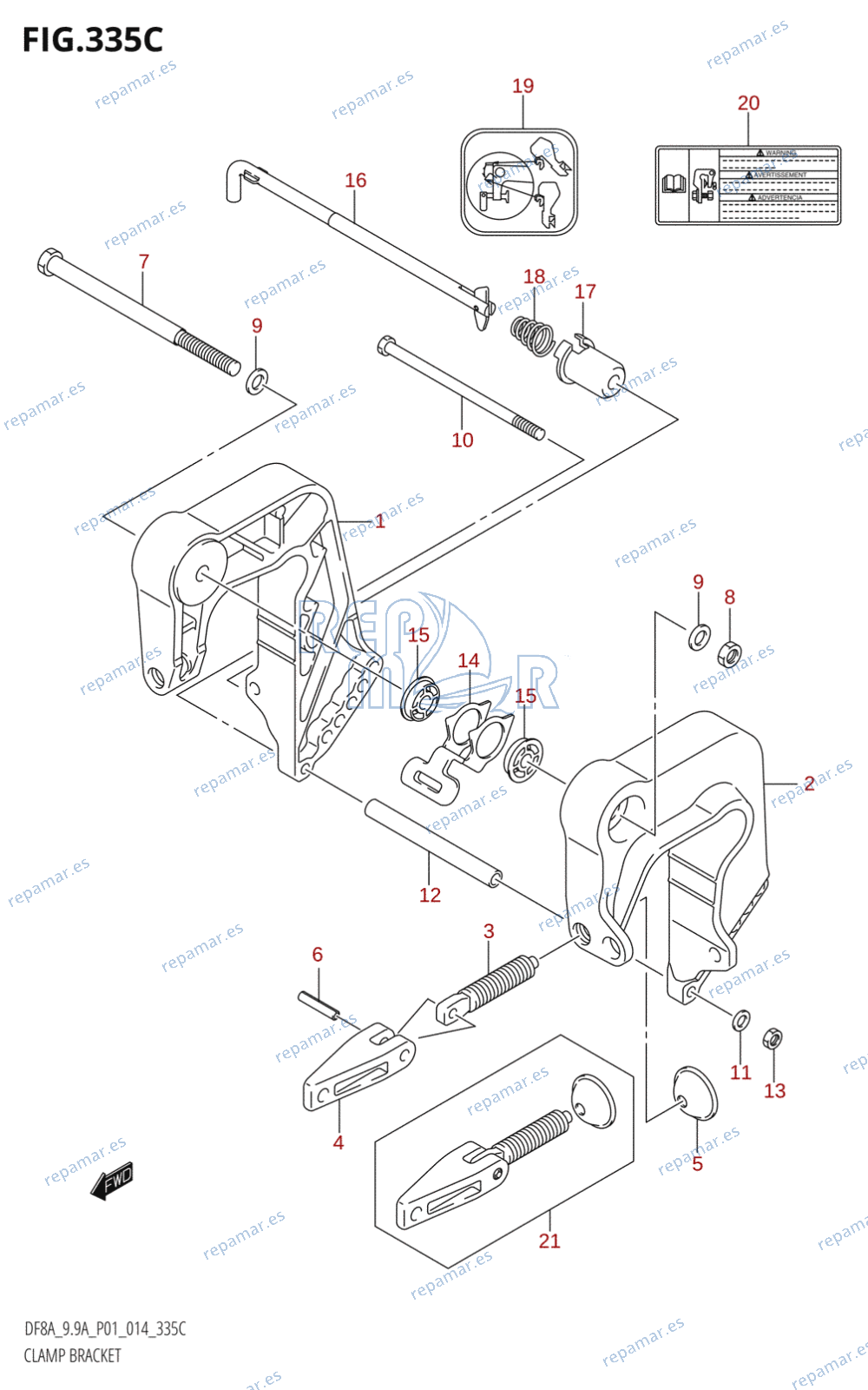 335C - CLAMP BRACKET (DF9.9A:P01)