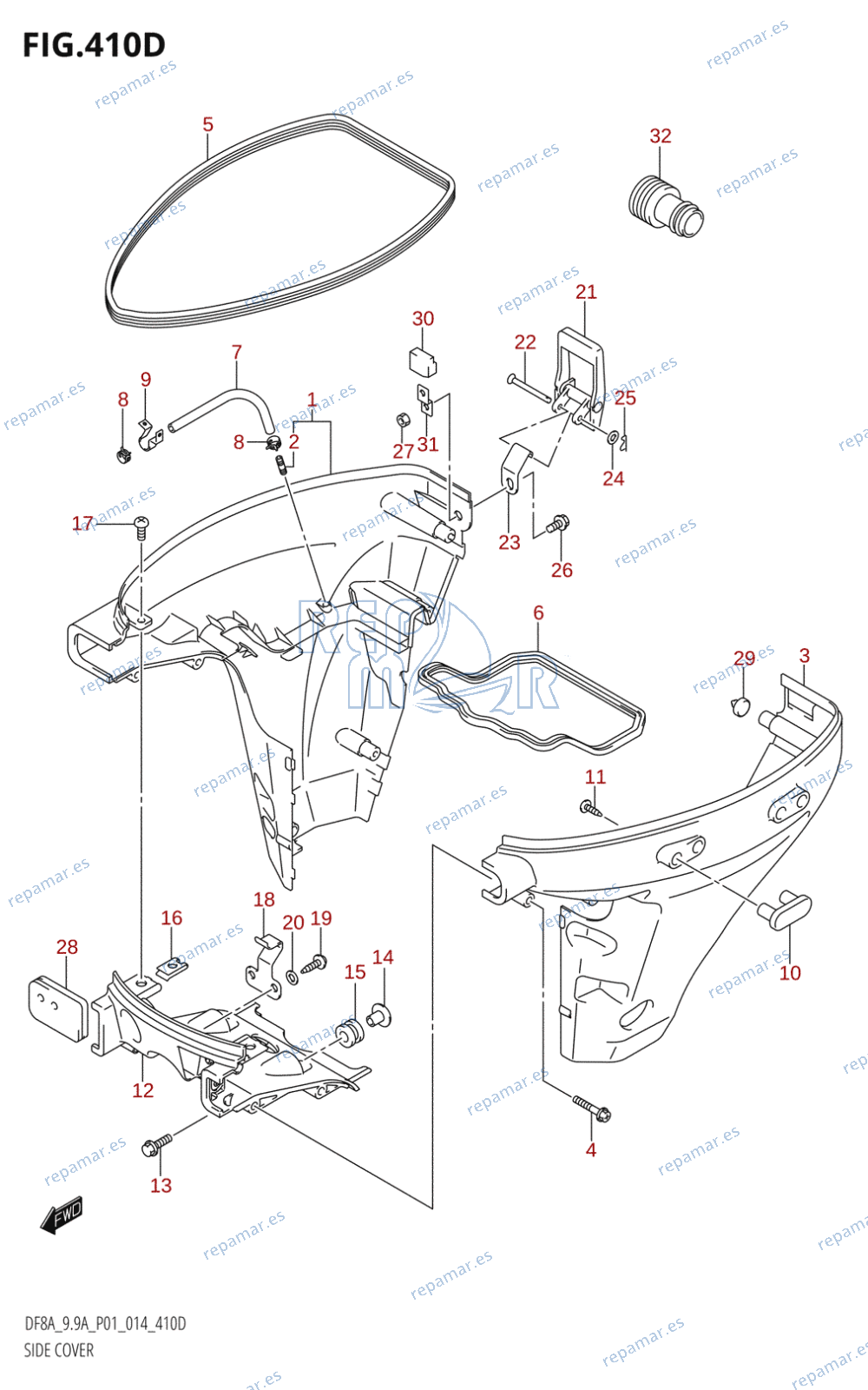 410D - SIDE COVER (DF9.9AR:P01)