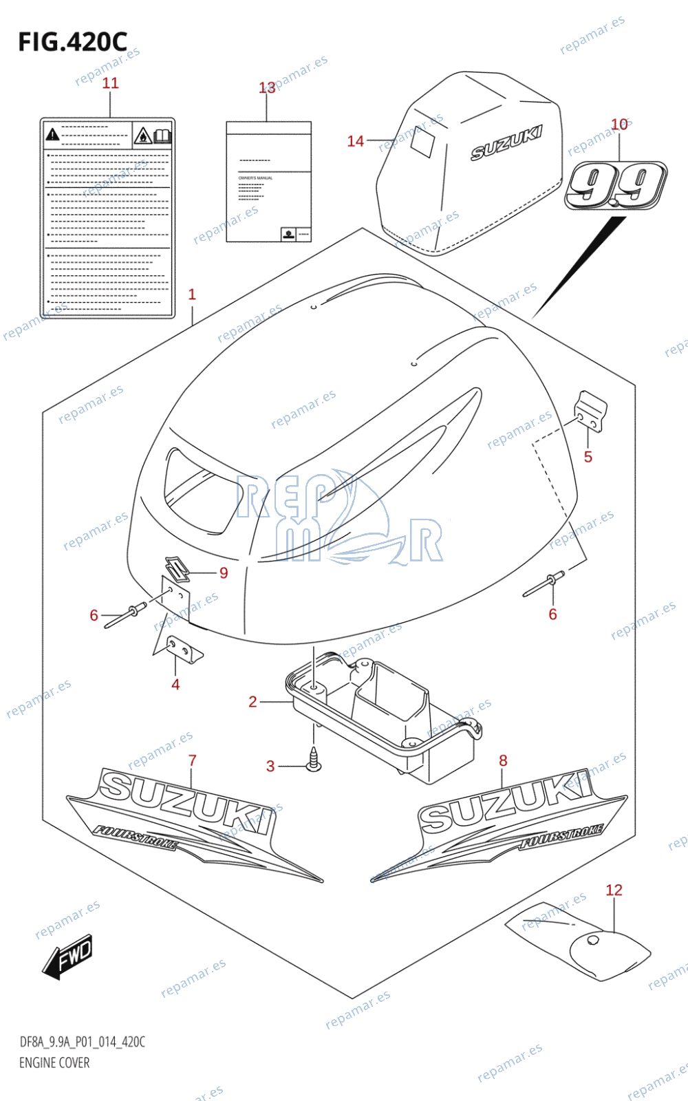 420C - ENGINE COVER (DF9.9A:P01)