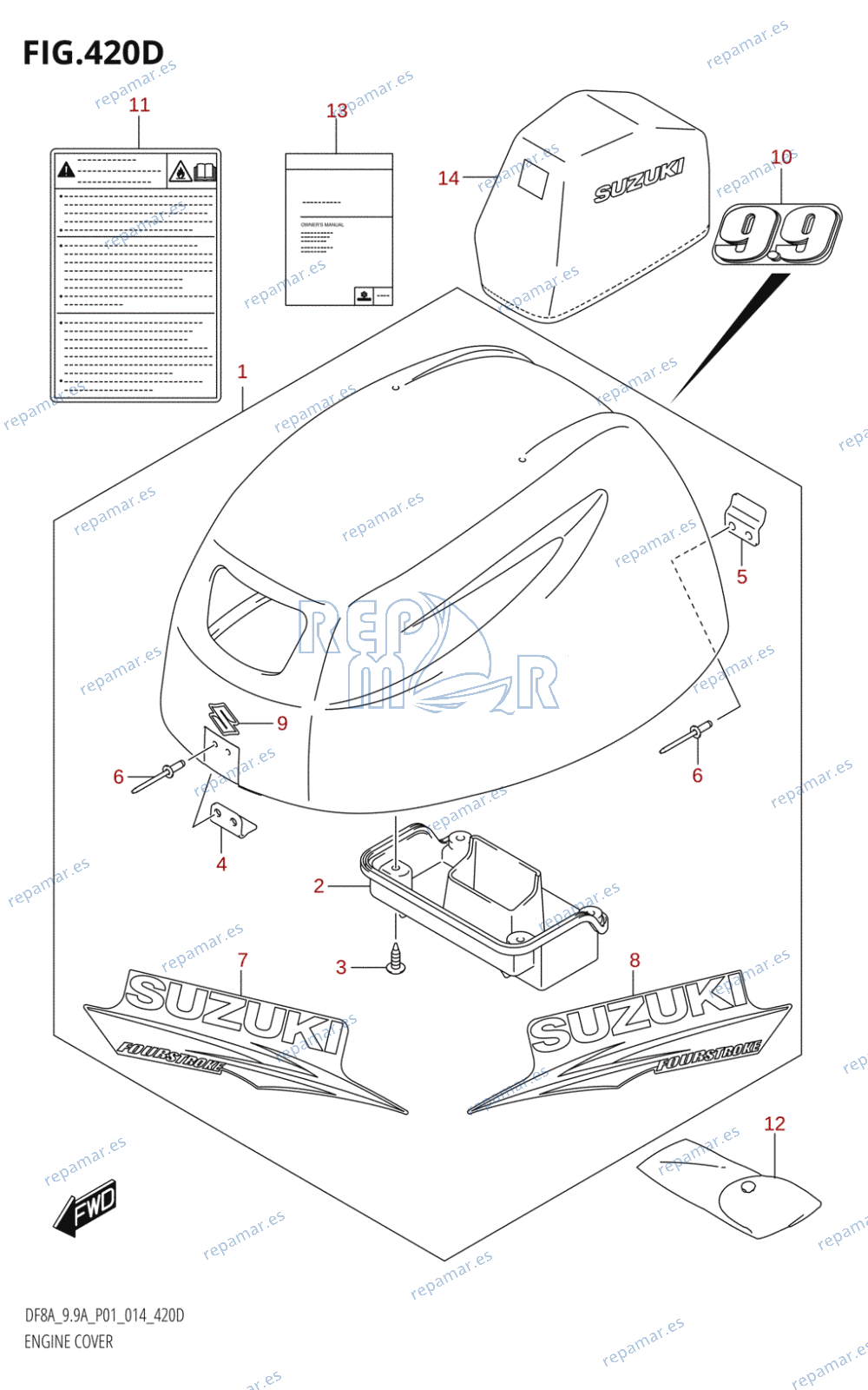 420D - ENGINE COVER (DF9.9AR:P01)