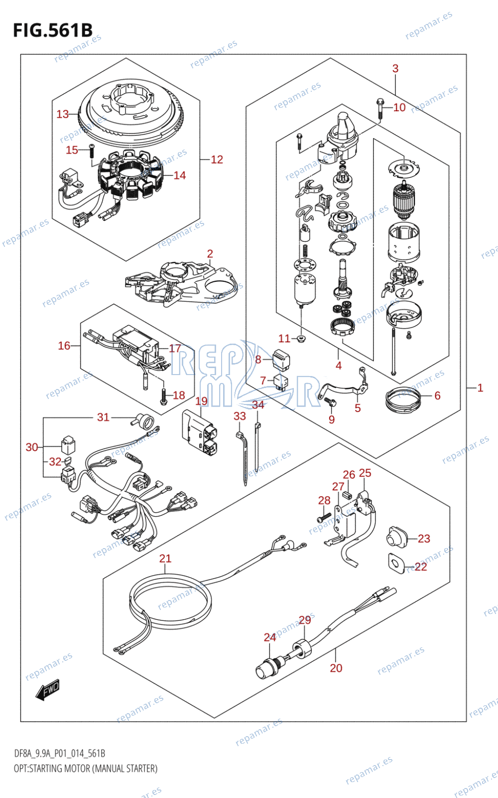 561B - OPT:STARTING MOTOR (MANUAL STARTER) (M-STARTER:DF9.9A:P01)