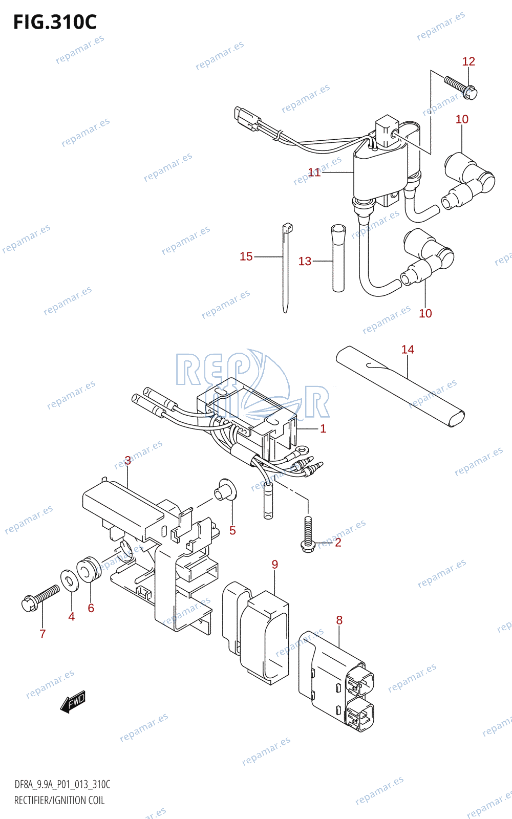 310C - RECTIFIER /​ IGNITION COIL (DF9.9A:P01)