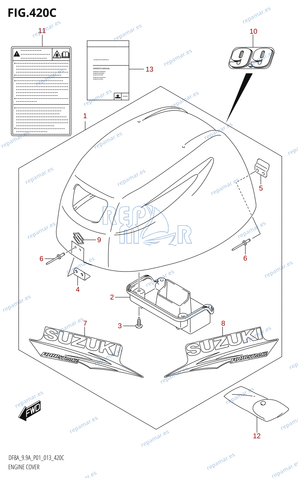 420C - ENGINE COVER (DF9.9A:P01)