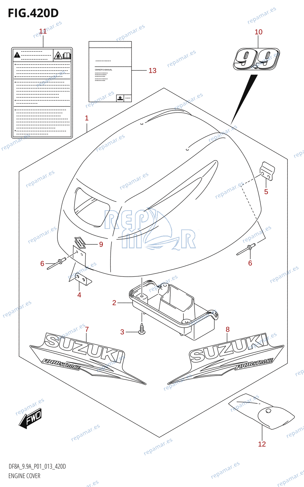 420D - ENGINE COVER (DF9.9AR:P01)