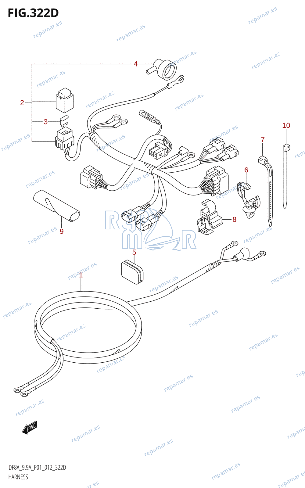 322D - HARNESS (DF9.9AR:P01)