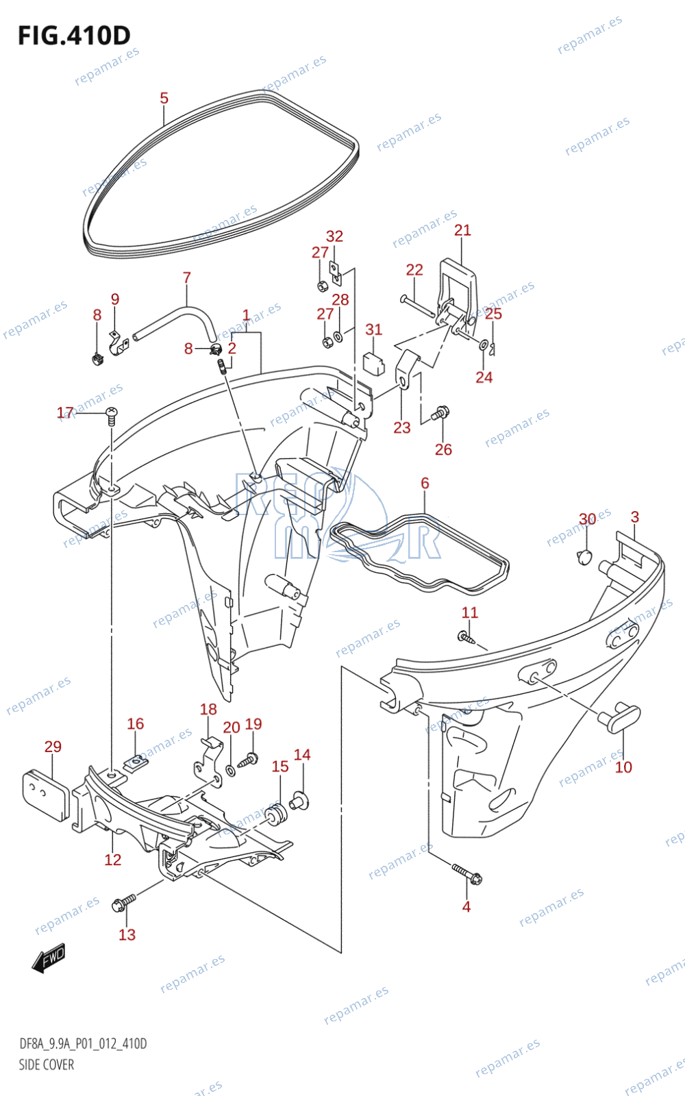 410D - SIDE COVER (DF9.9AR:P01)