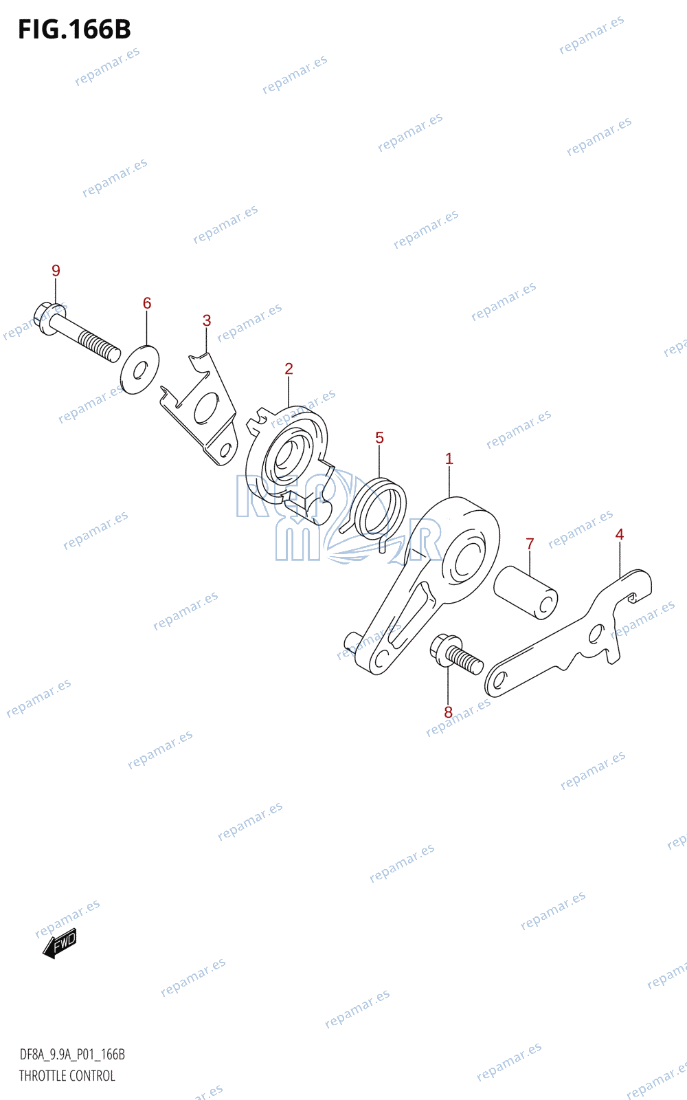 166B - THROTTLE CONTROL (DF8AR,DF9.9AR)