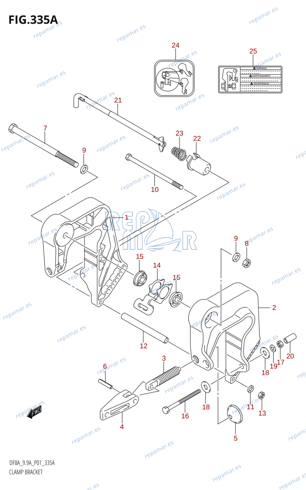 335A - CLAMP BRACKET (DF8A,DF9.9A)