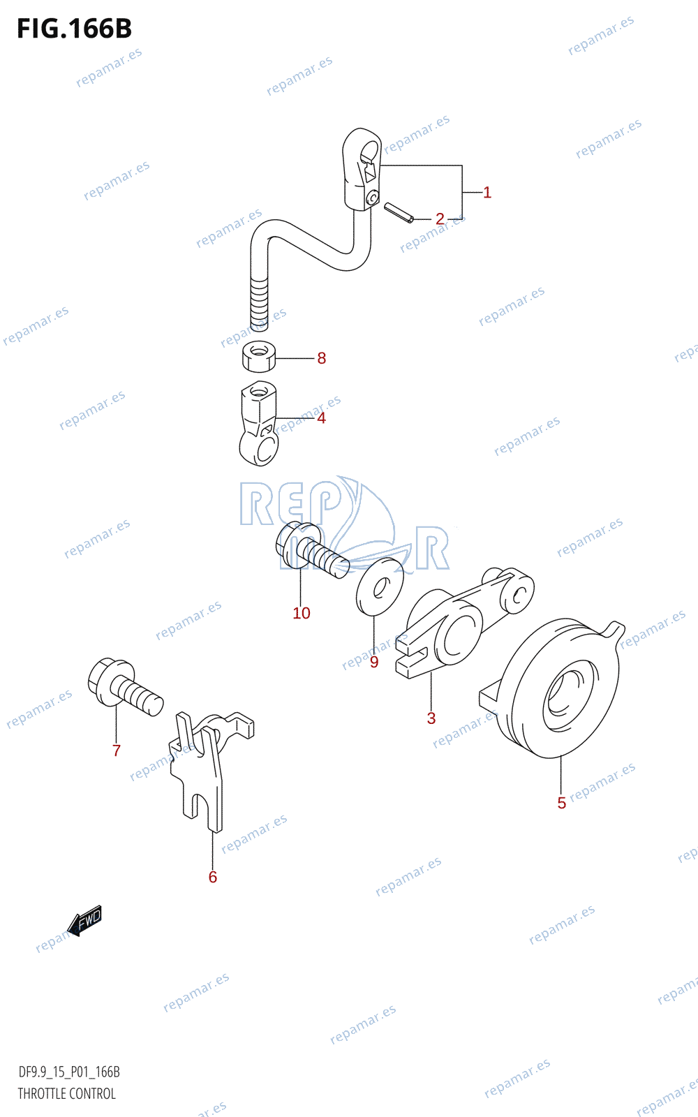 166B - THROTTLE CONTROL (DF9.9:(K5,K6,K7,K8,K9),DF15:(K5,K6,K7,K8,K9,K10,011))