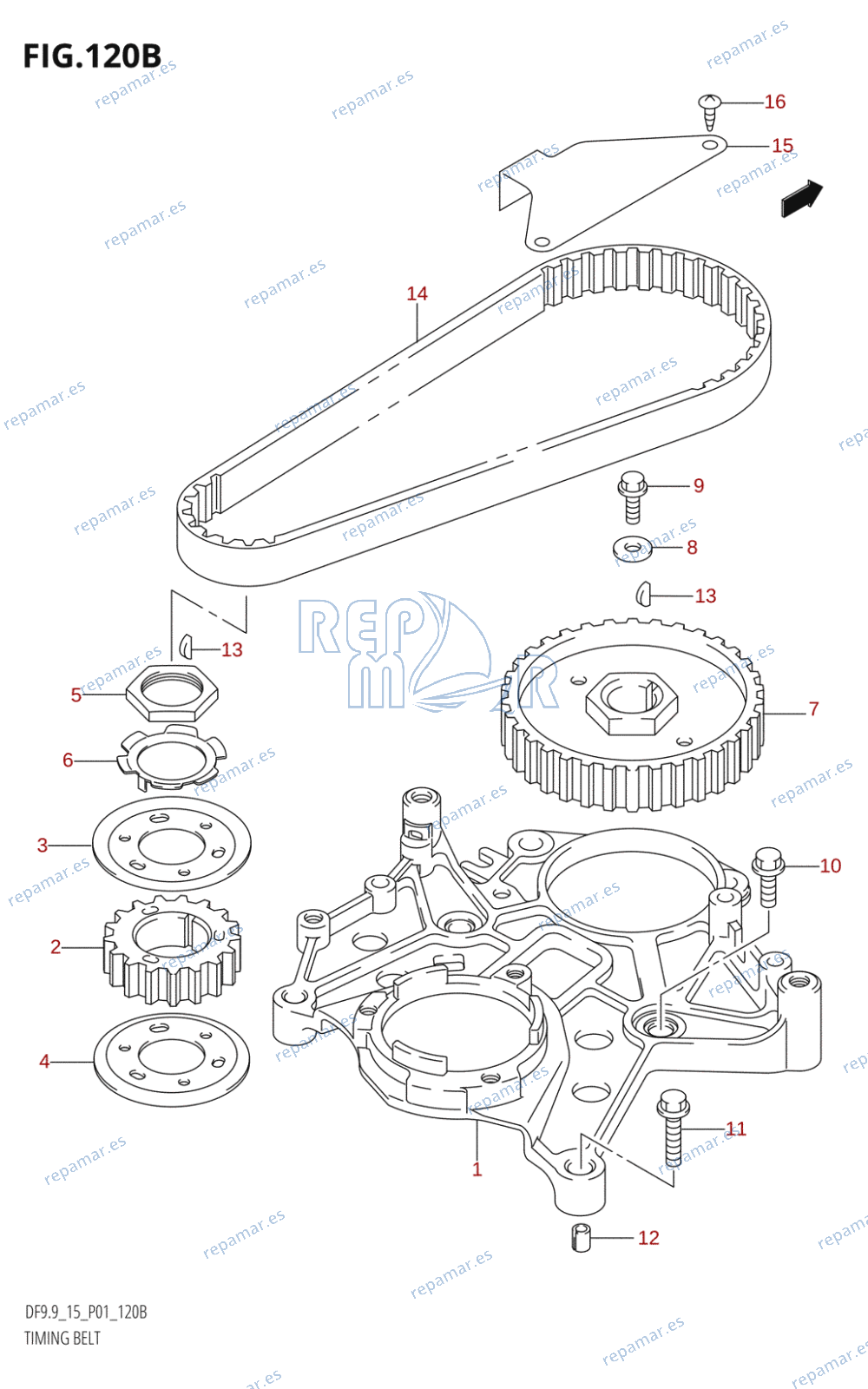 120B - TIMING BELT (K5,K6,K7,K8,K9,K10,011)