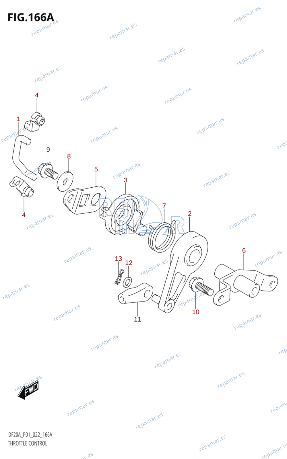 166A - THROTTLE CONTROL (DF9.9BR,DF9.9BT,DF15AR,DF15AT,DF20AR,DF20AT)