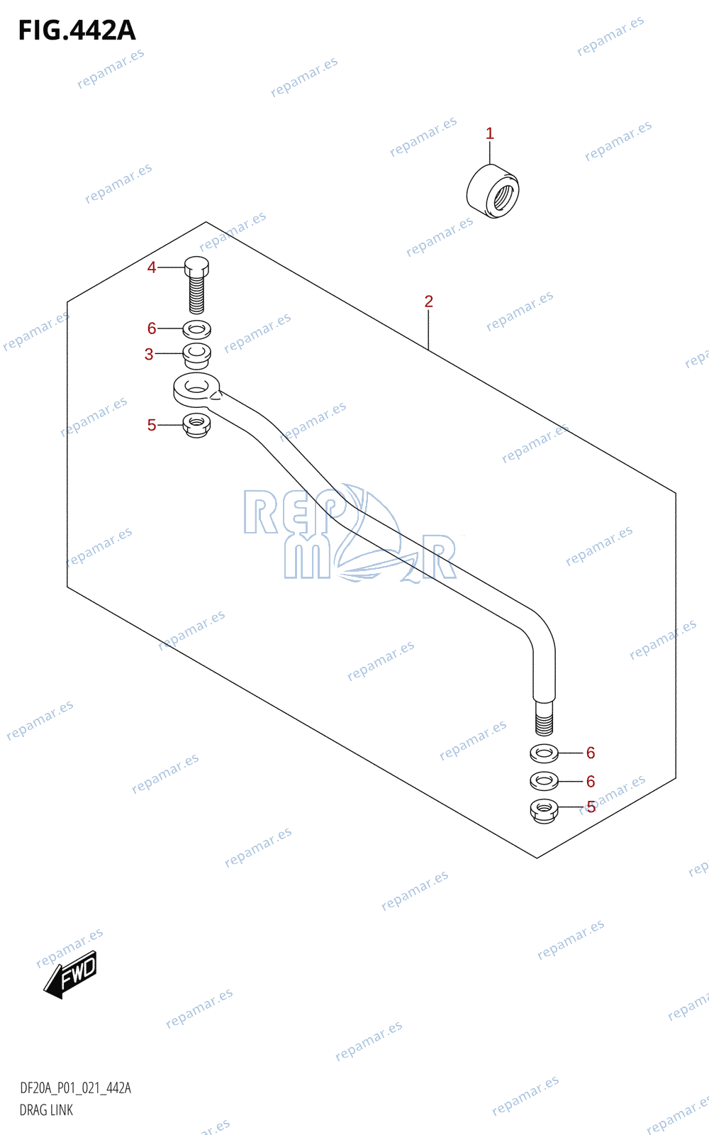 442A - DRAG LINK (DF9.9BR,DF9.9BT,DF15AR,DF15AT,DF20AR,DF20AT)