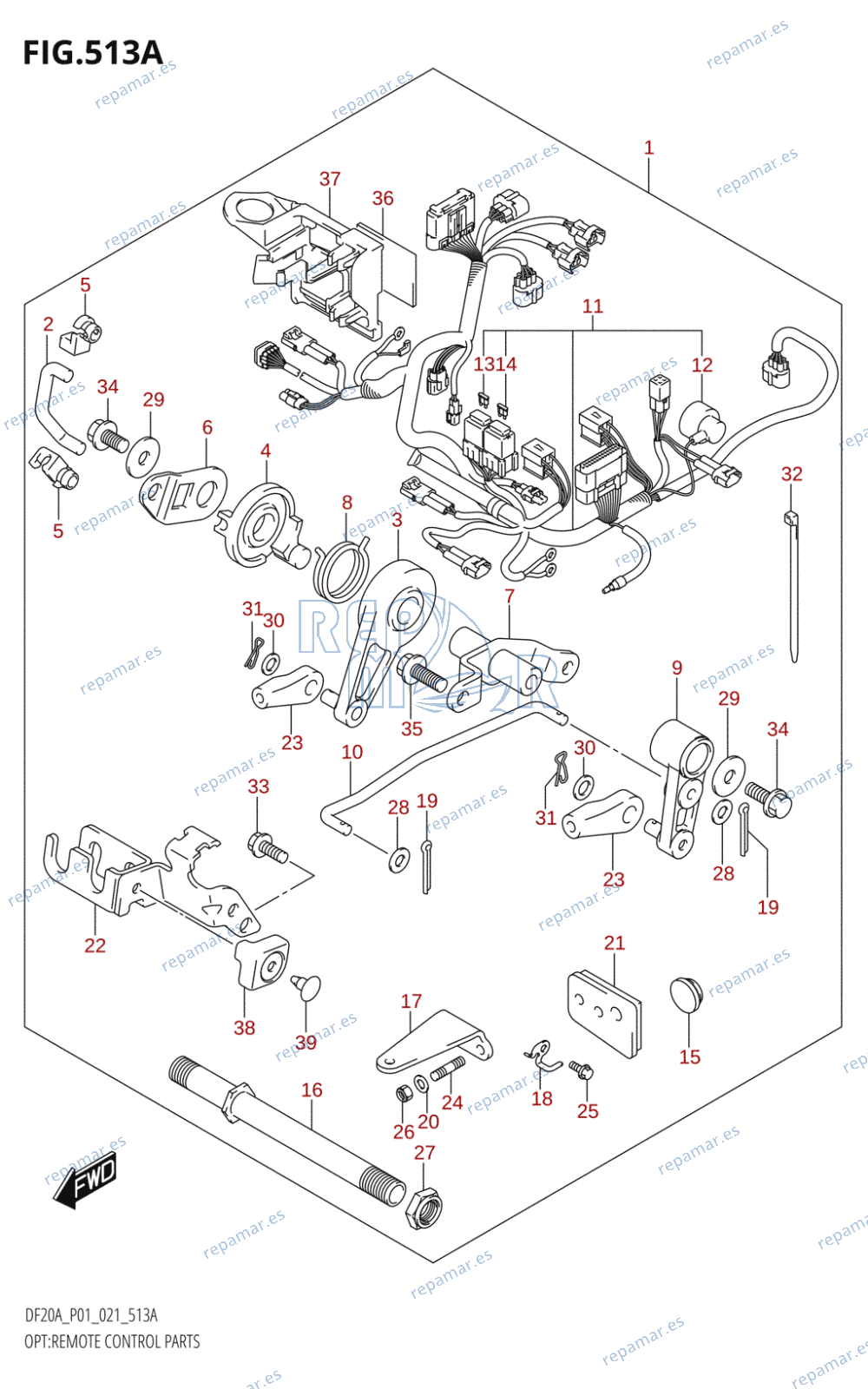 513A - OPT:REMOTE CONTROL PARTS (DF9.9B,DF15A,DF20A)