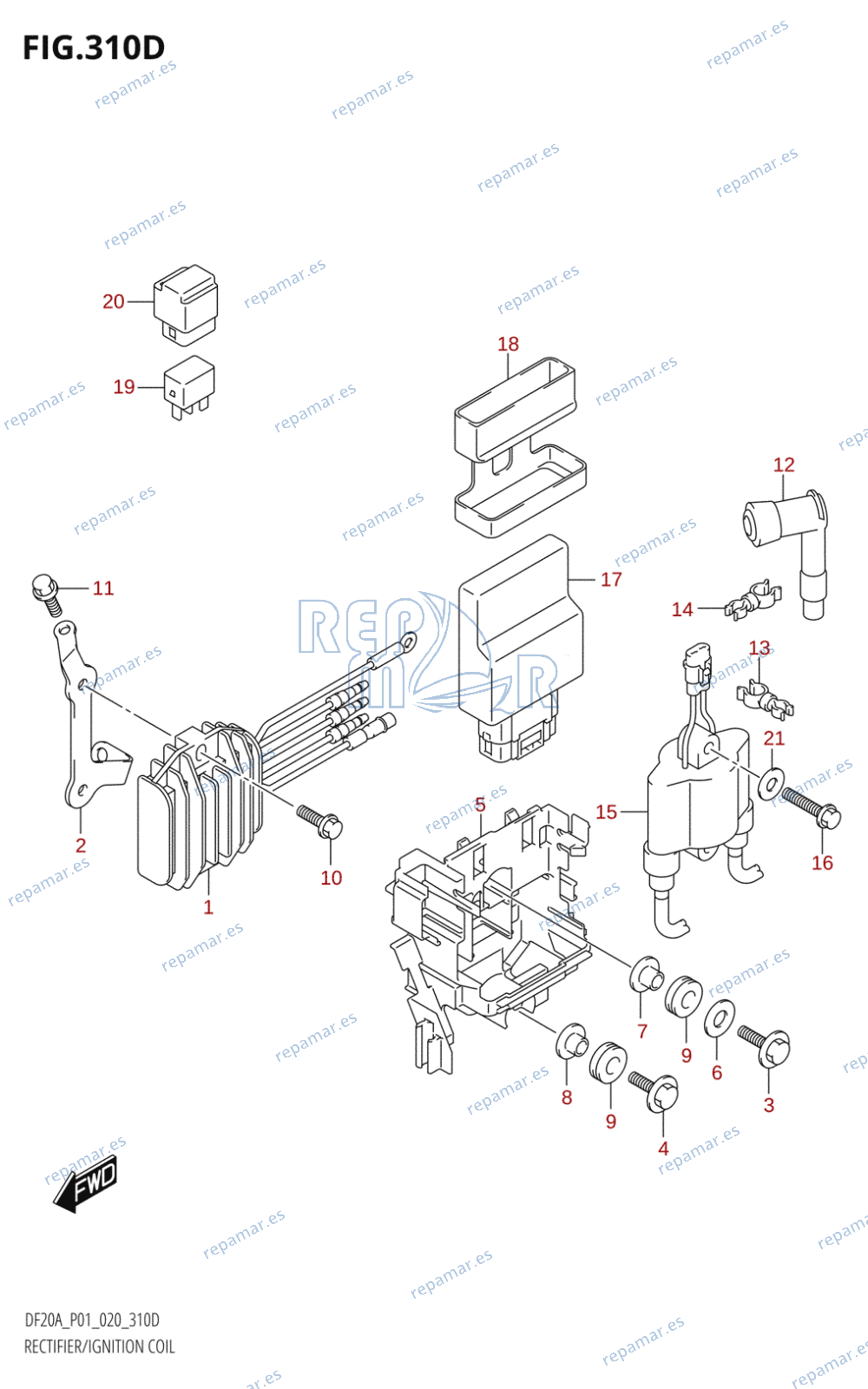 310D - RECTIFIER /​ IGNITION COIL (DF15AR,DF15AT)