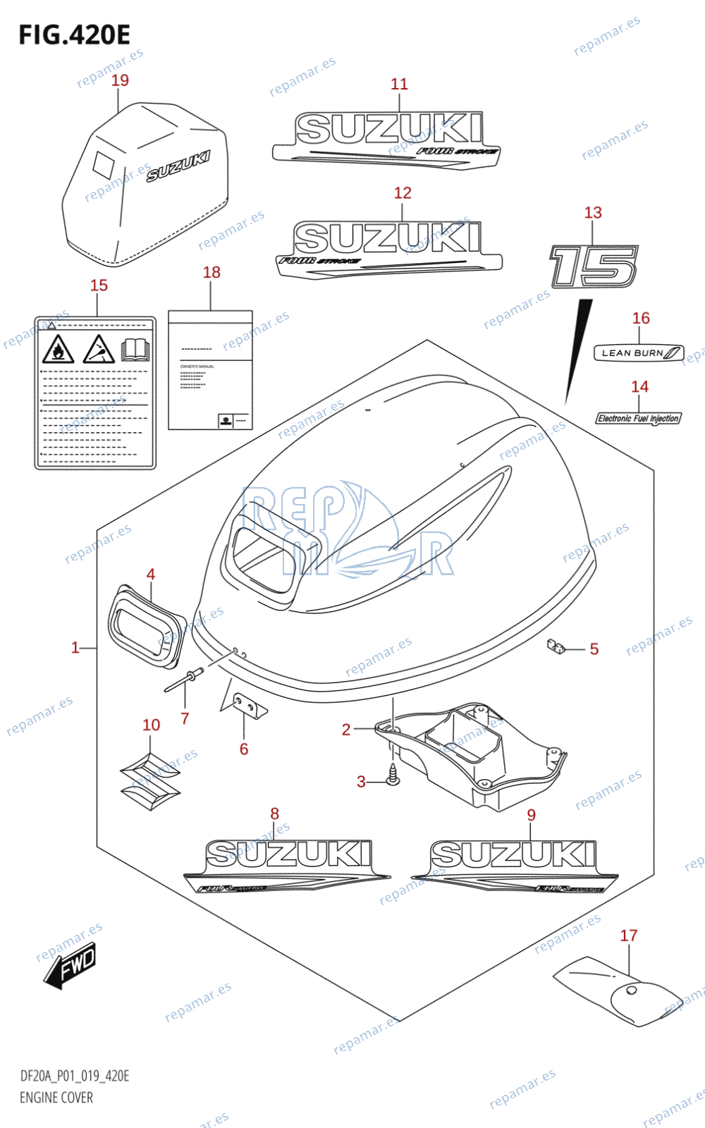 420E - ENGINE COVER (DF15A,DF15AR)