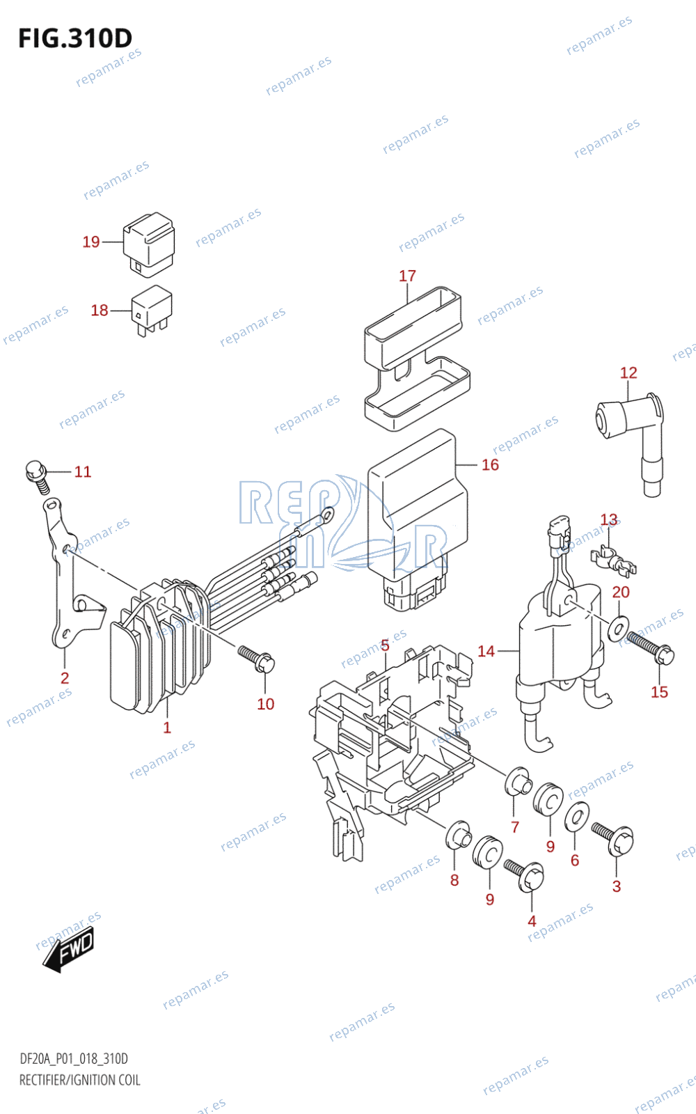 310D - RECTIFIER /​ IGNITION COIL (DF15AR,DF15AT)