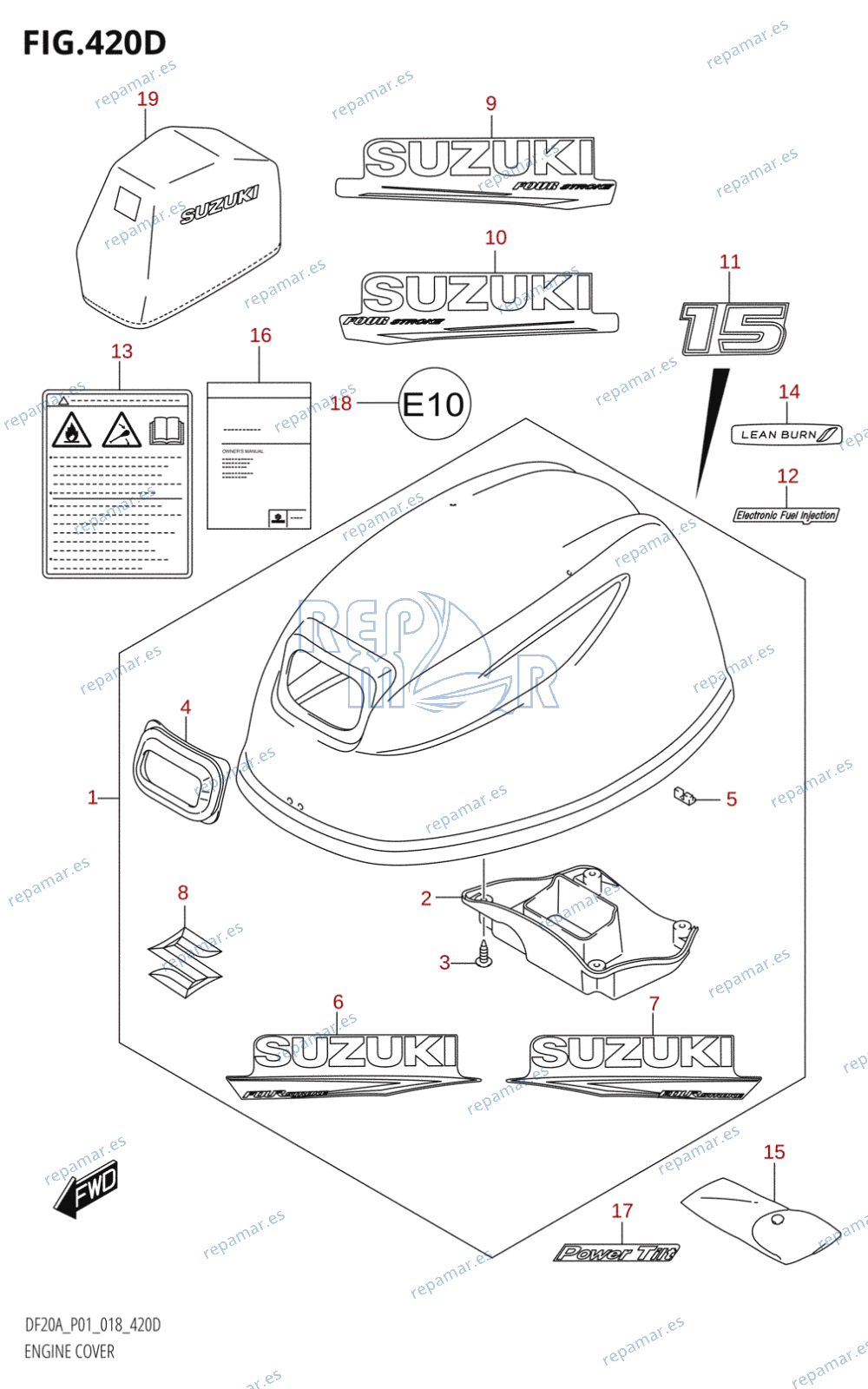 420D - ENGINE COVER (DF15AT)