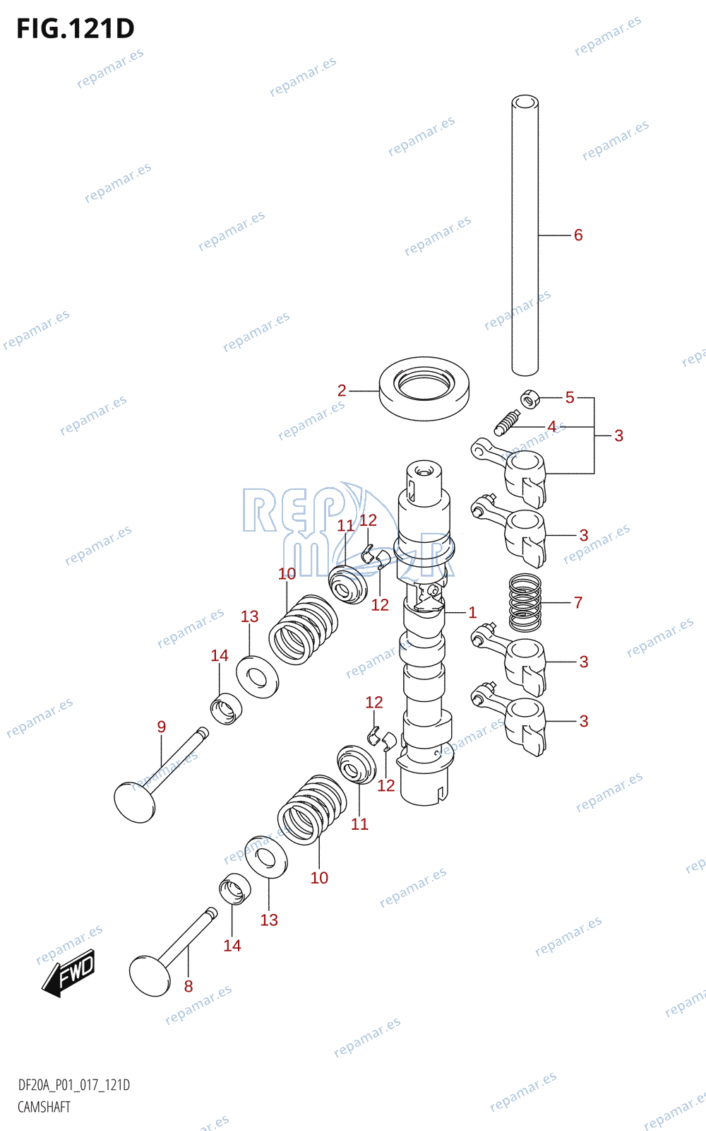 121D - CAMSHAFT (DF15A:P01)