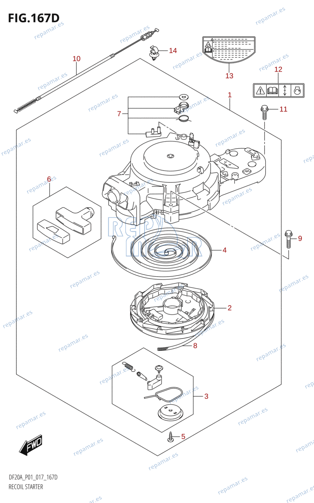 167D - RECOIL STARTER (DF15A:P01)