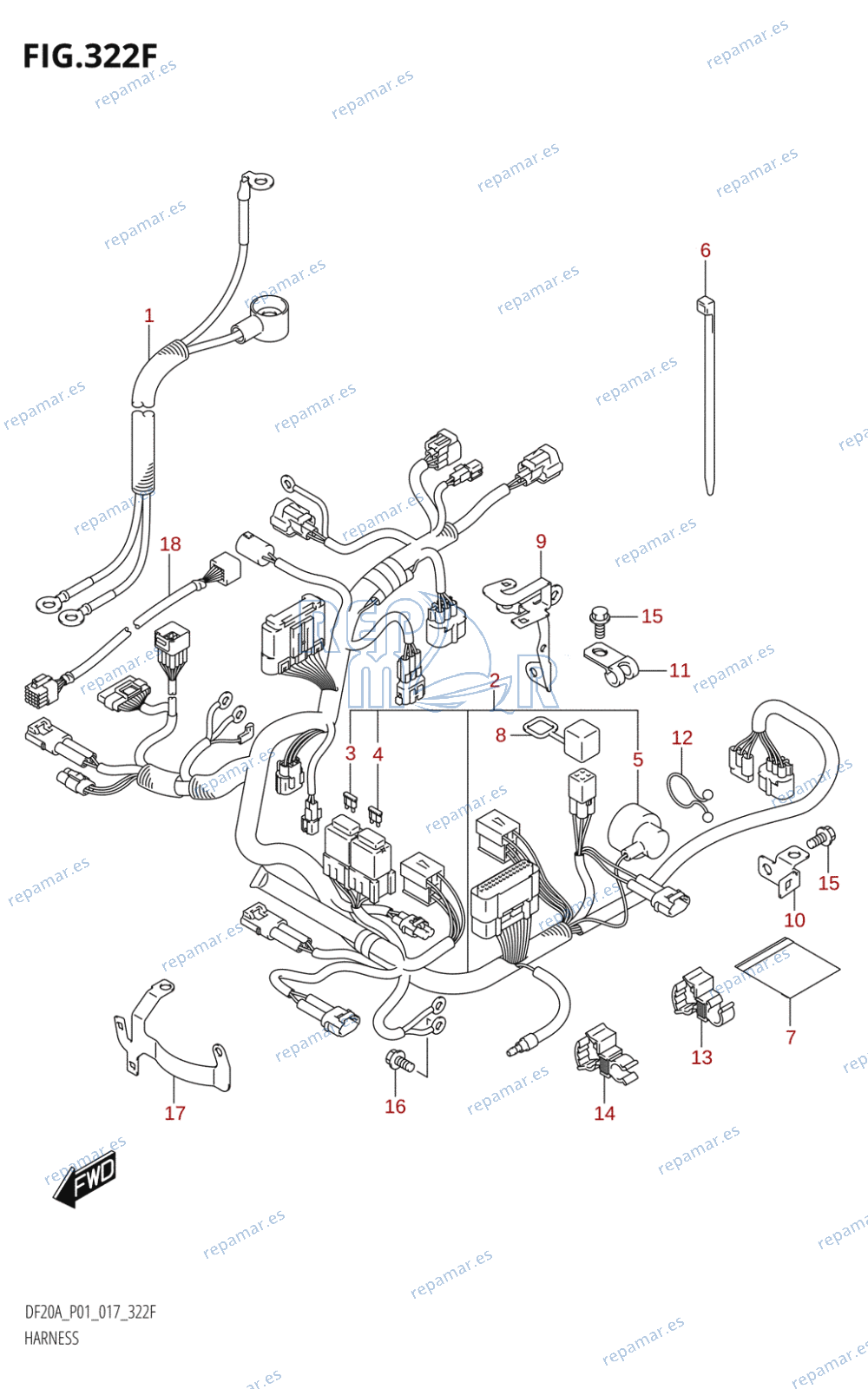 322F - HARNESS (DF15AT:P01)