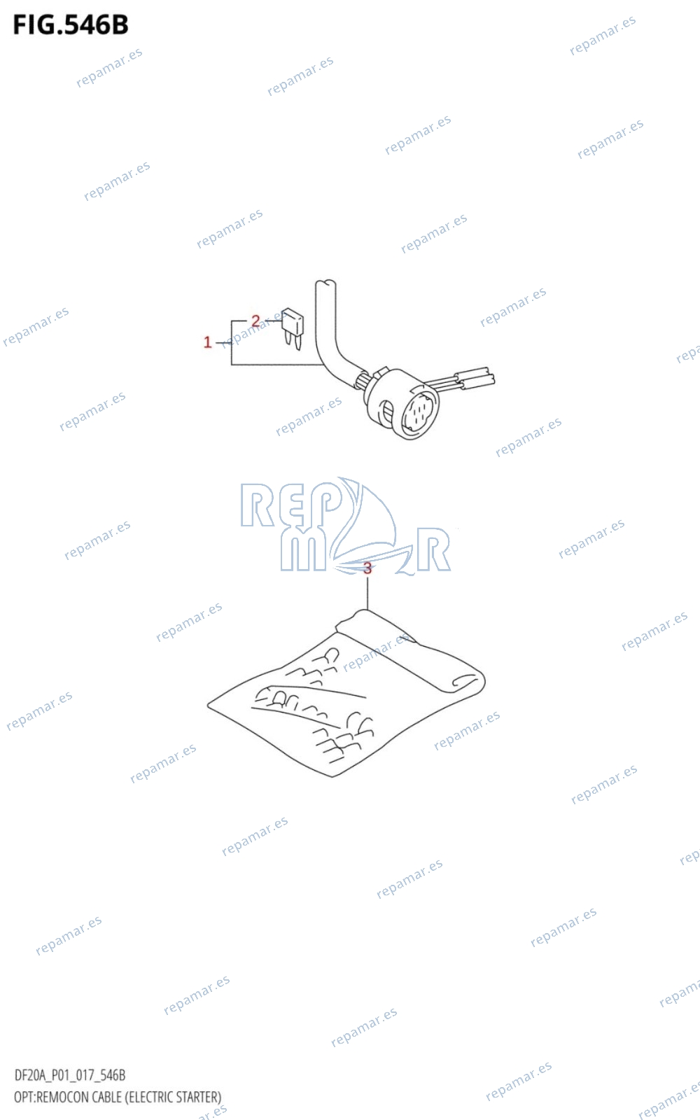 546B - OPT:REMOCON CABLE (ELECTRIC STARTER) (DF15A:P01:E-STARTER)