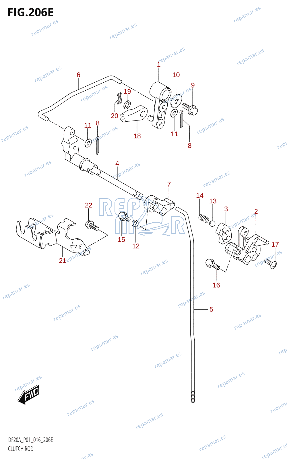 206E - CLUTCH ROD (DF15AR:P01)