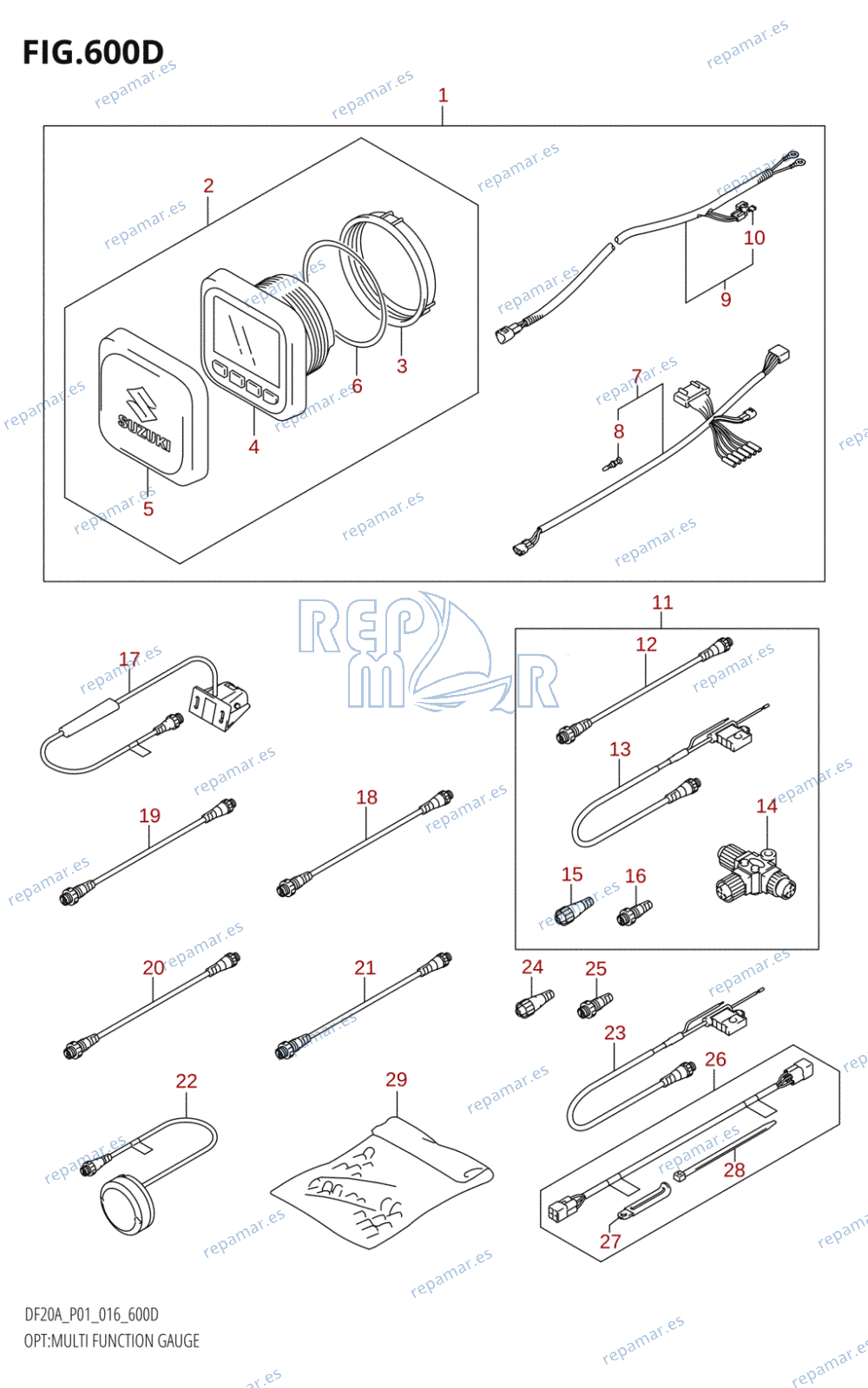 600D - OPT:MULTI FUNCTION GAUGE (DF15AT:P01)