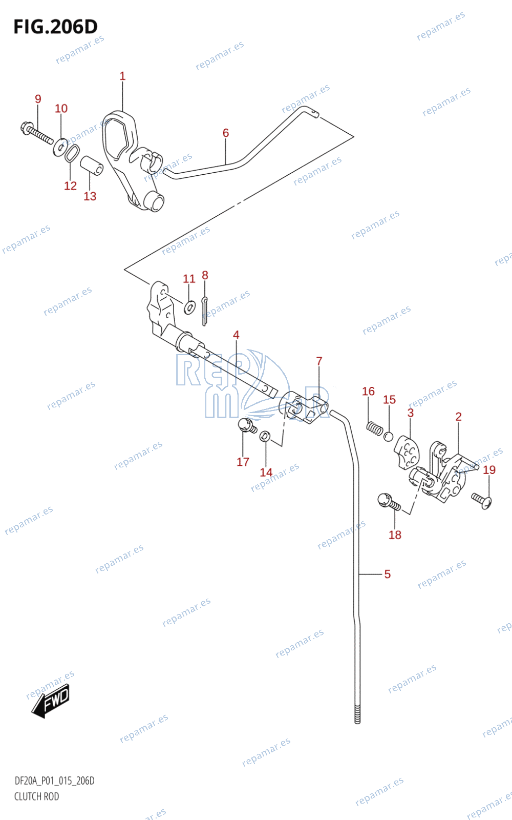 206D - CLUTCH ROD (DF15A:P01)