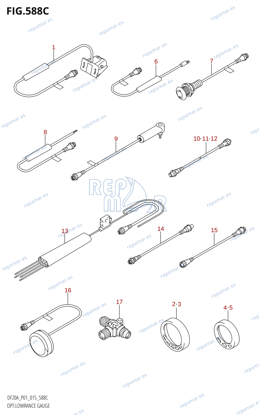 588C - OPT:LOWRANCE GAUGE (DF15AR:P01)
