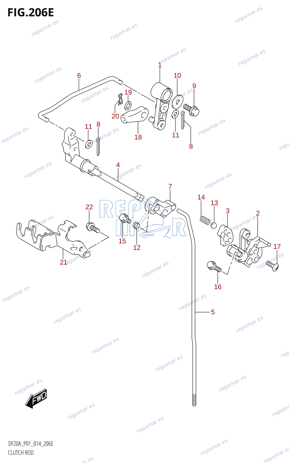 206E - CLUTCH ROD (DF15AR:P01)