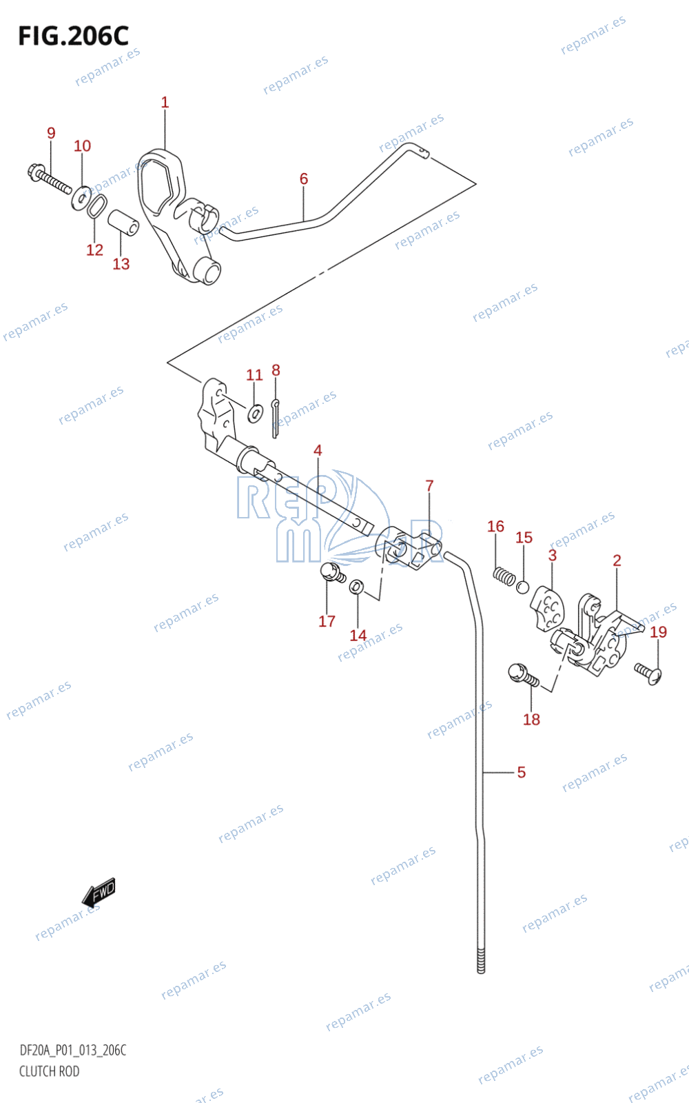 206C - CLUTCH ROD (DF15A:P01)