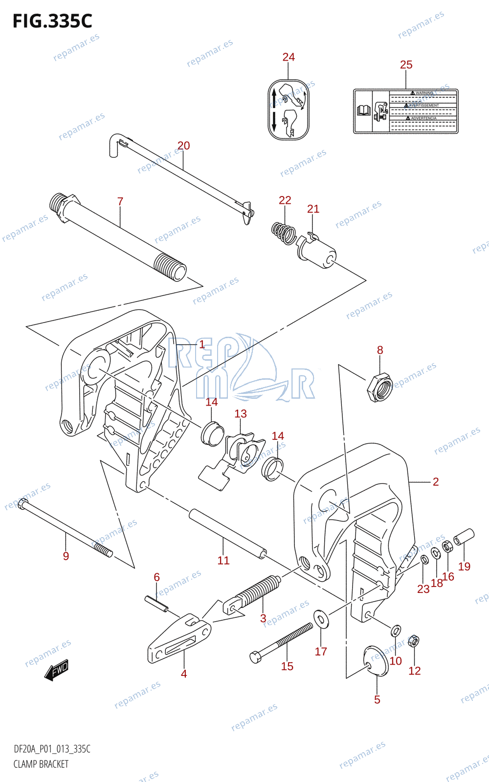 335C - CLAMP BRACKET (DF15A:P01)