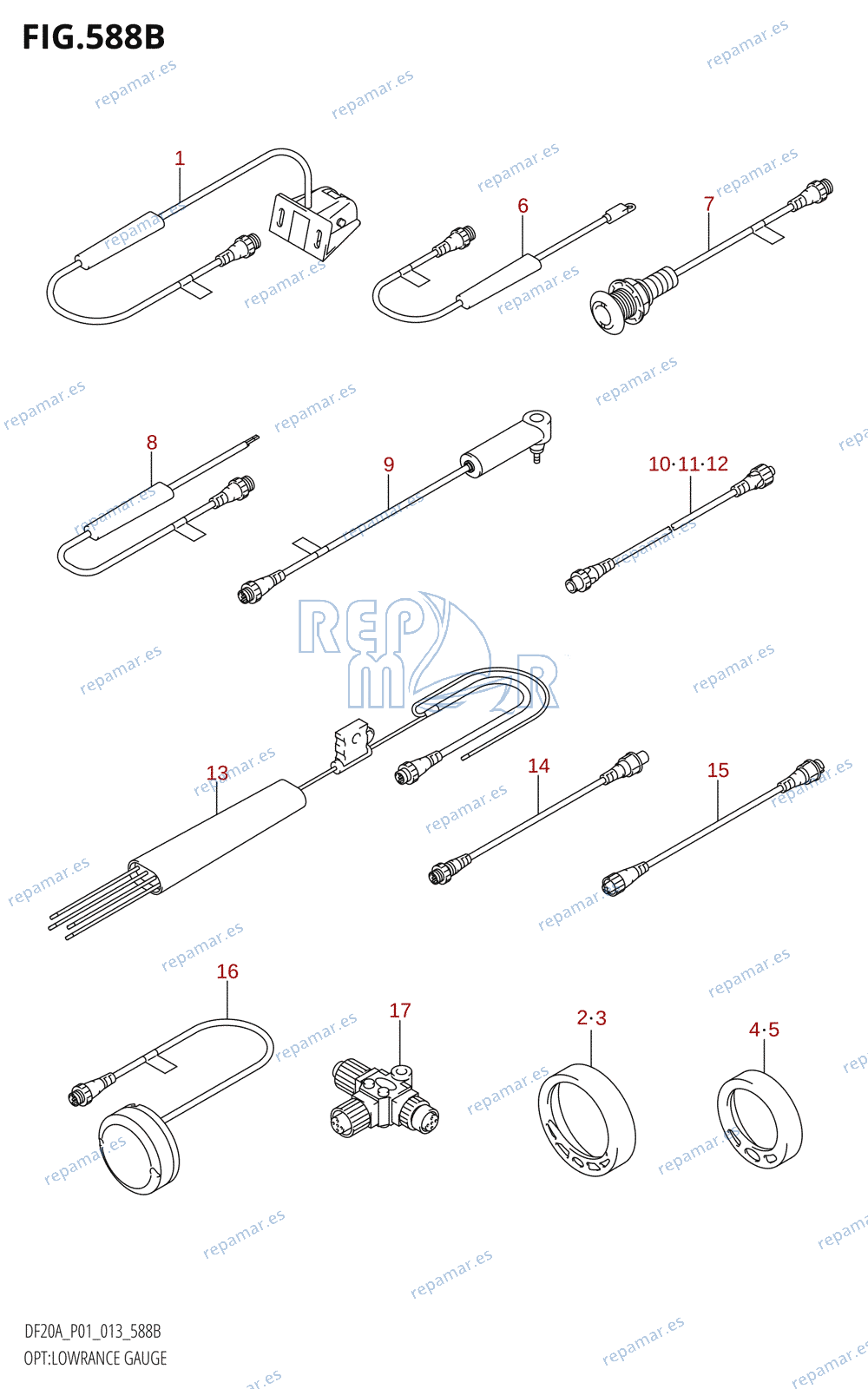 588B - OPT:LOWRANCE GAUGE (DF15AR:P01)