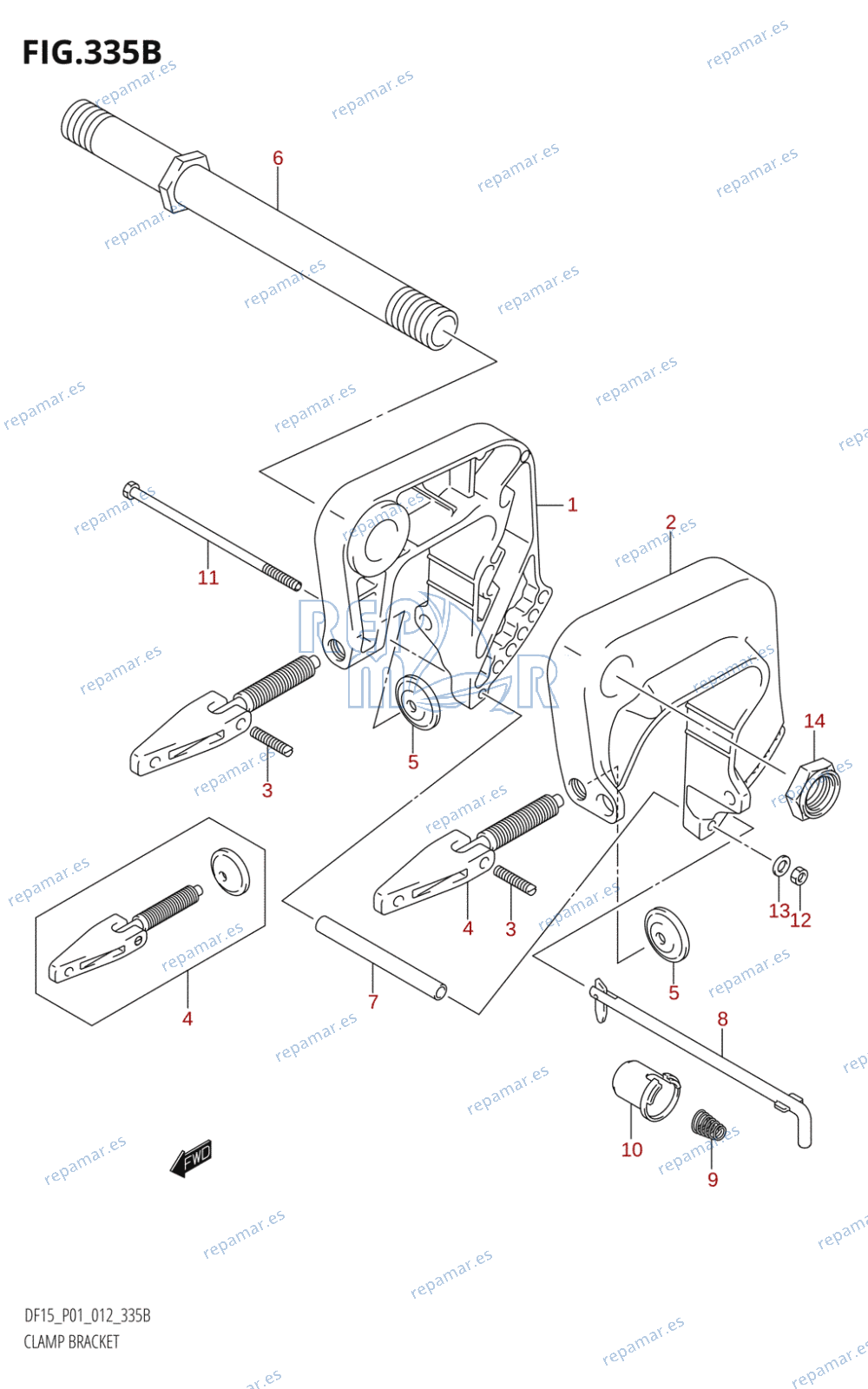 335B - CLAMP BRACKET (DF15R:P01)