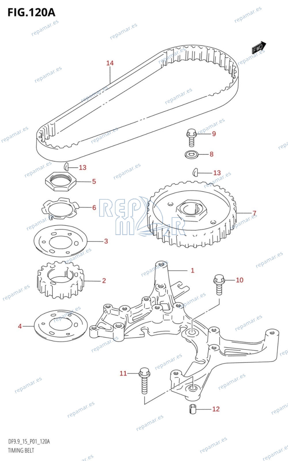 120B - TIMING BELT (K5,K6,K7,K8,K9,K10,011)