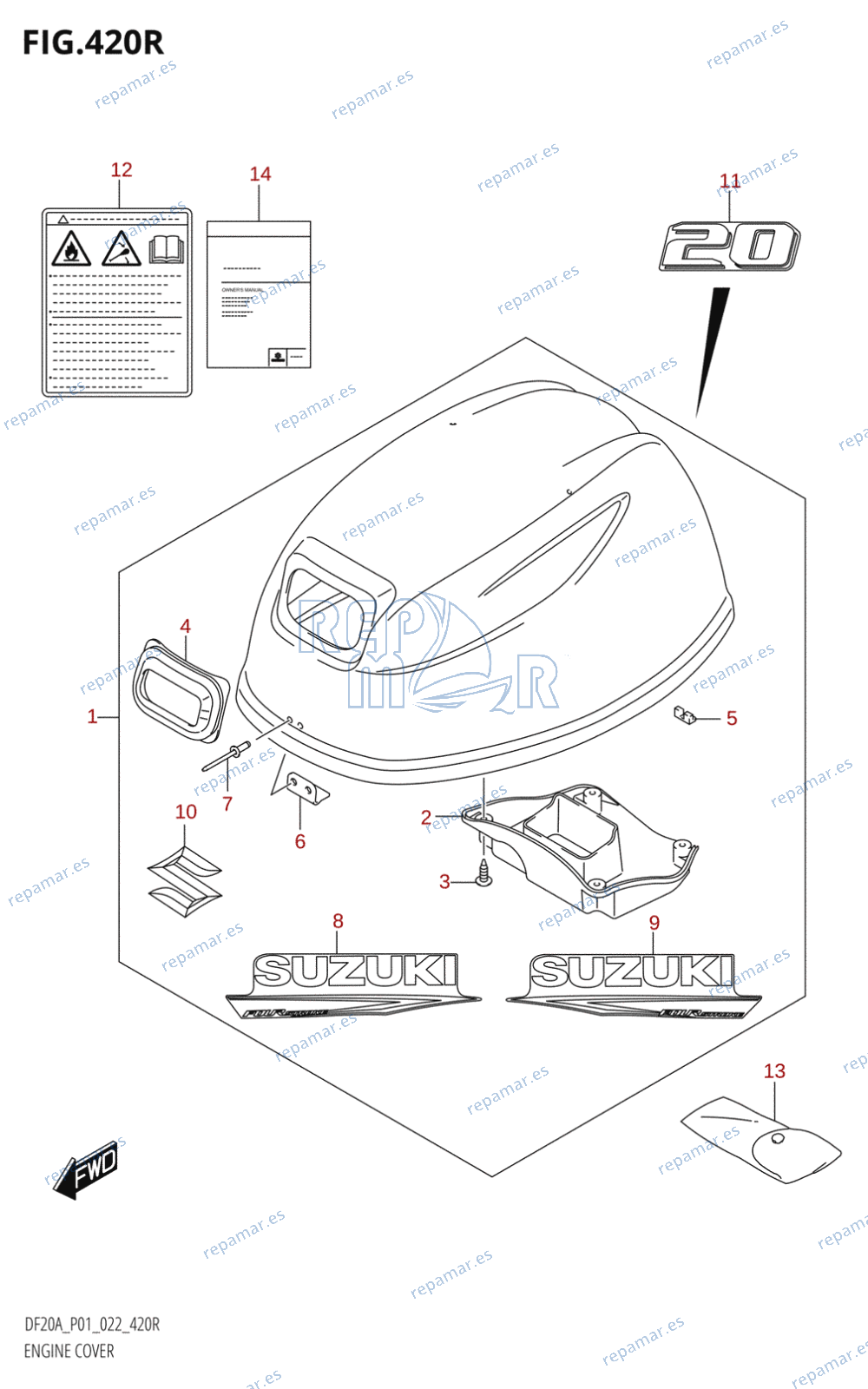 420R - ENGINE COVER (DF20A:P40:022)