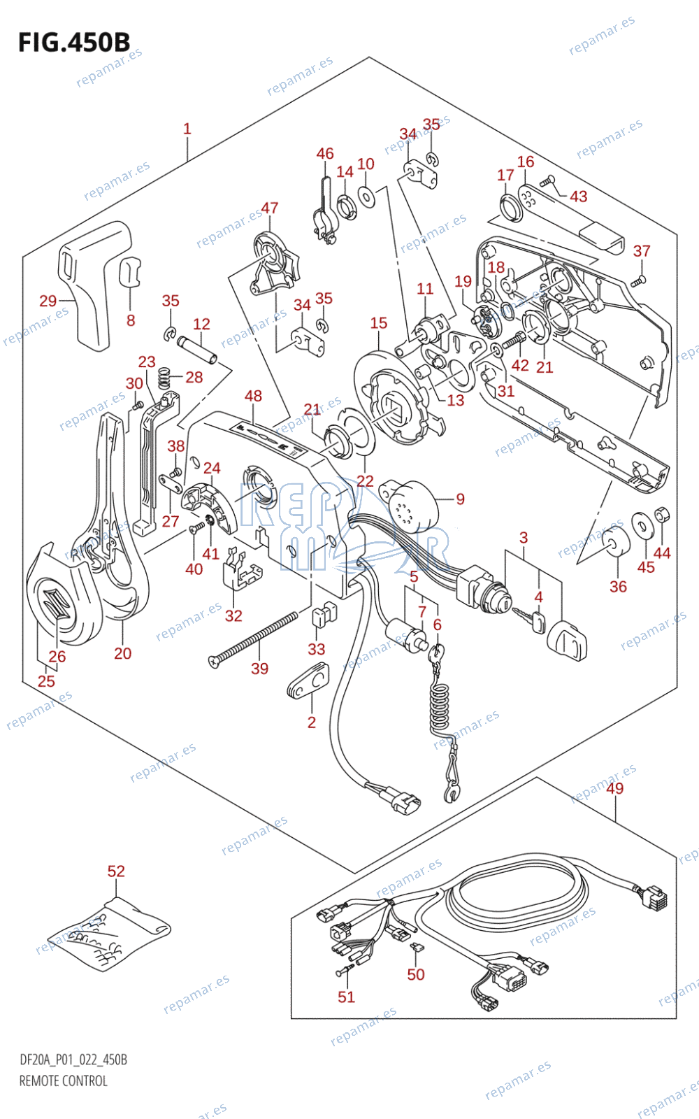 450B - REMOTE CONTROL ((DF9.9BR,DF15AR,DF20AR):022)