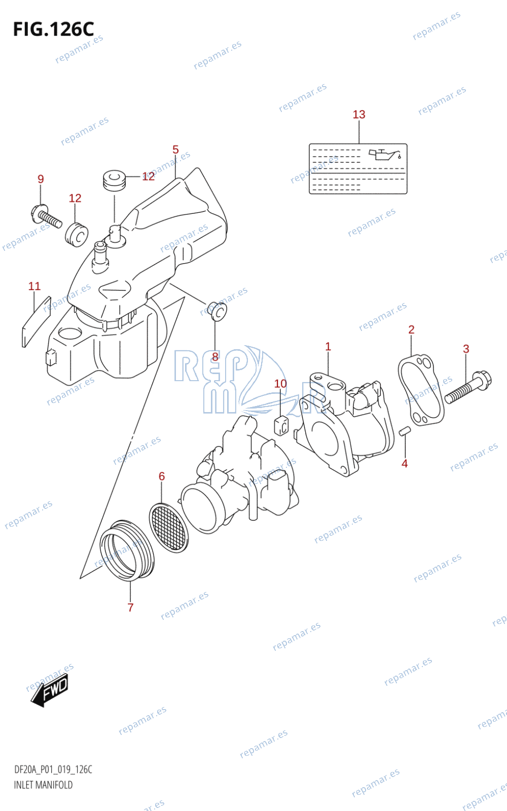 126C - INLET MANIFOLD (DF20A,DF20AR,DF20AT,DF20ATH)