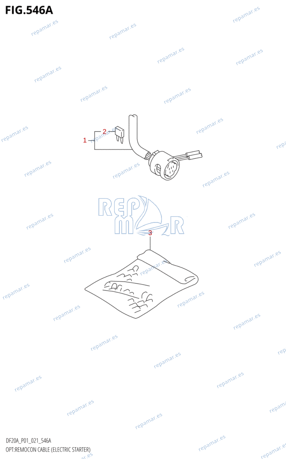 546A - OPT:REMOCON CABLE (ELECTRIC STARTER) (DF9.9B,DF15A,DF20A)