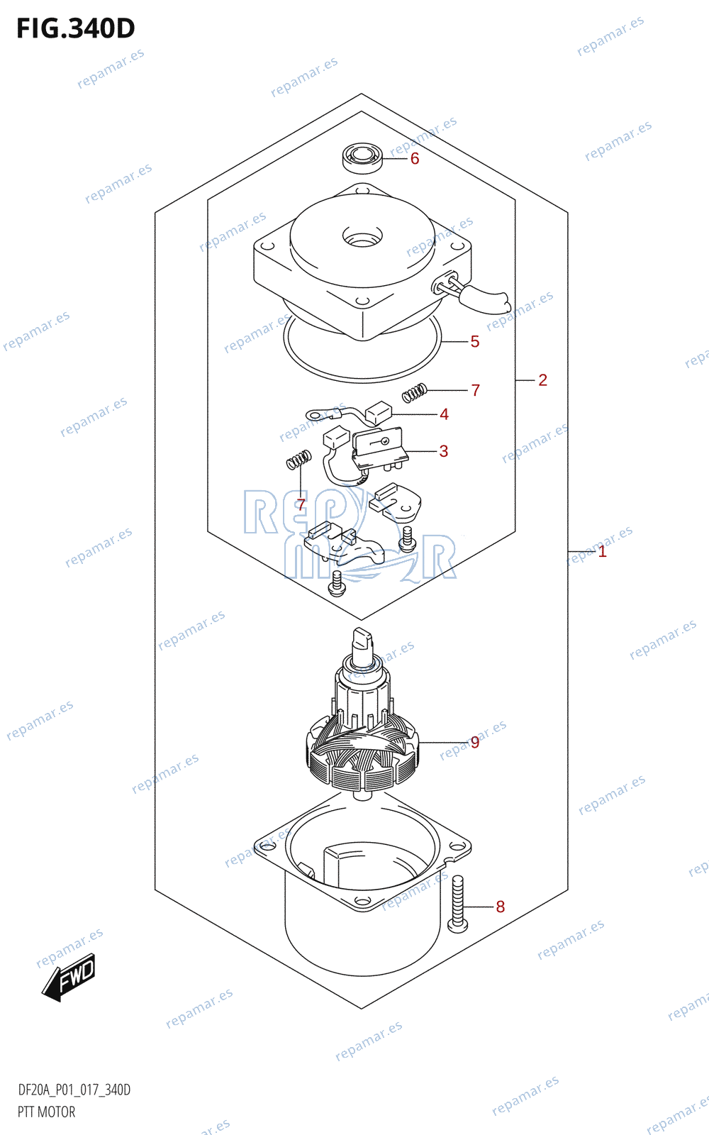 340D - PTT MOTOR (DF20AT:P01)