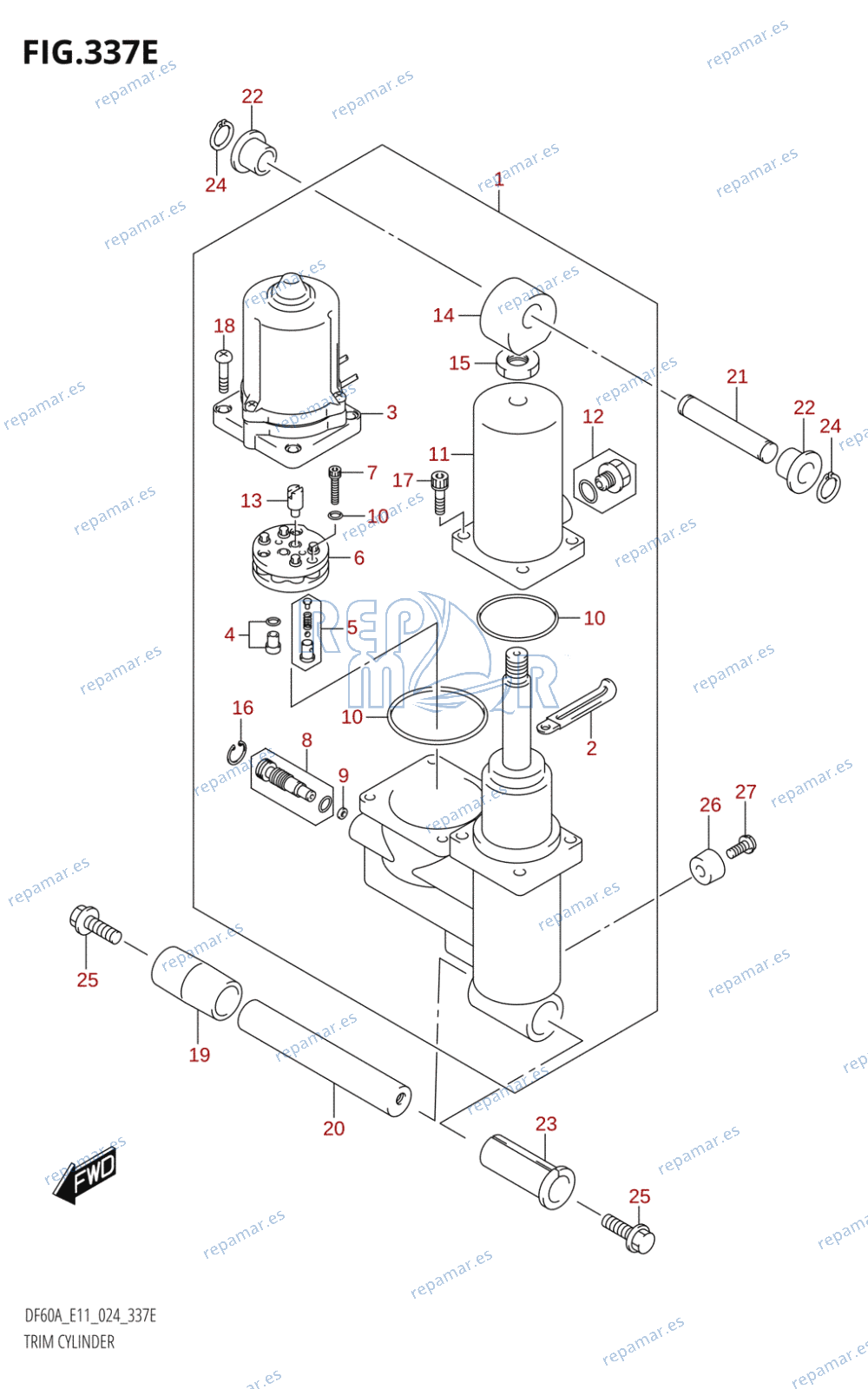 337E - TRIM CYLINDER (DF40ASVT,DF50AVT,DF60AVT,DF60AVTH)