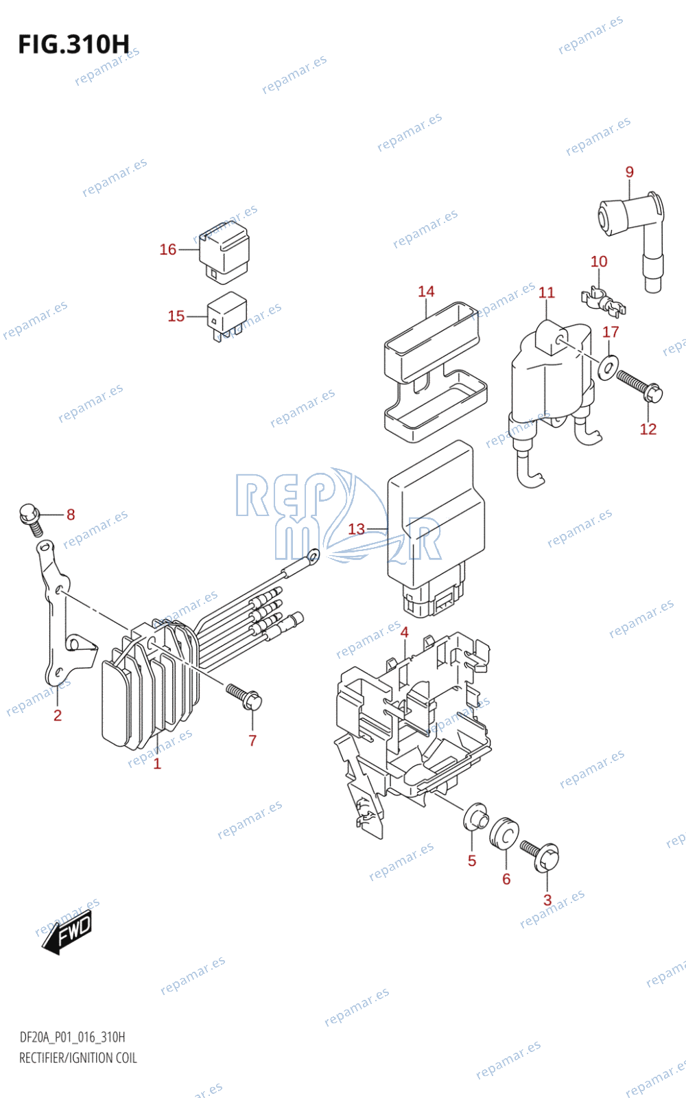 310H - RECTIFIER /​ IGNITION COIL (DF20A:P01)