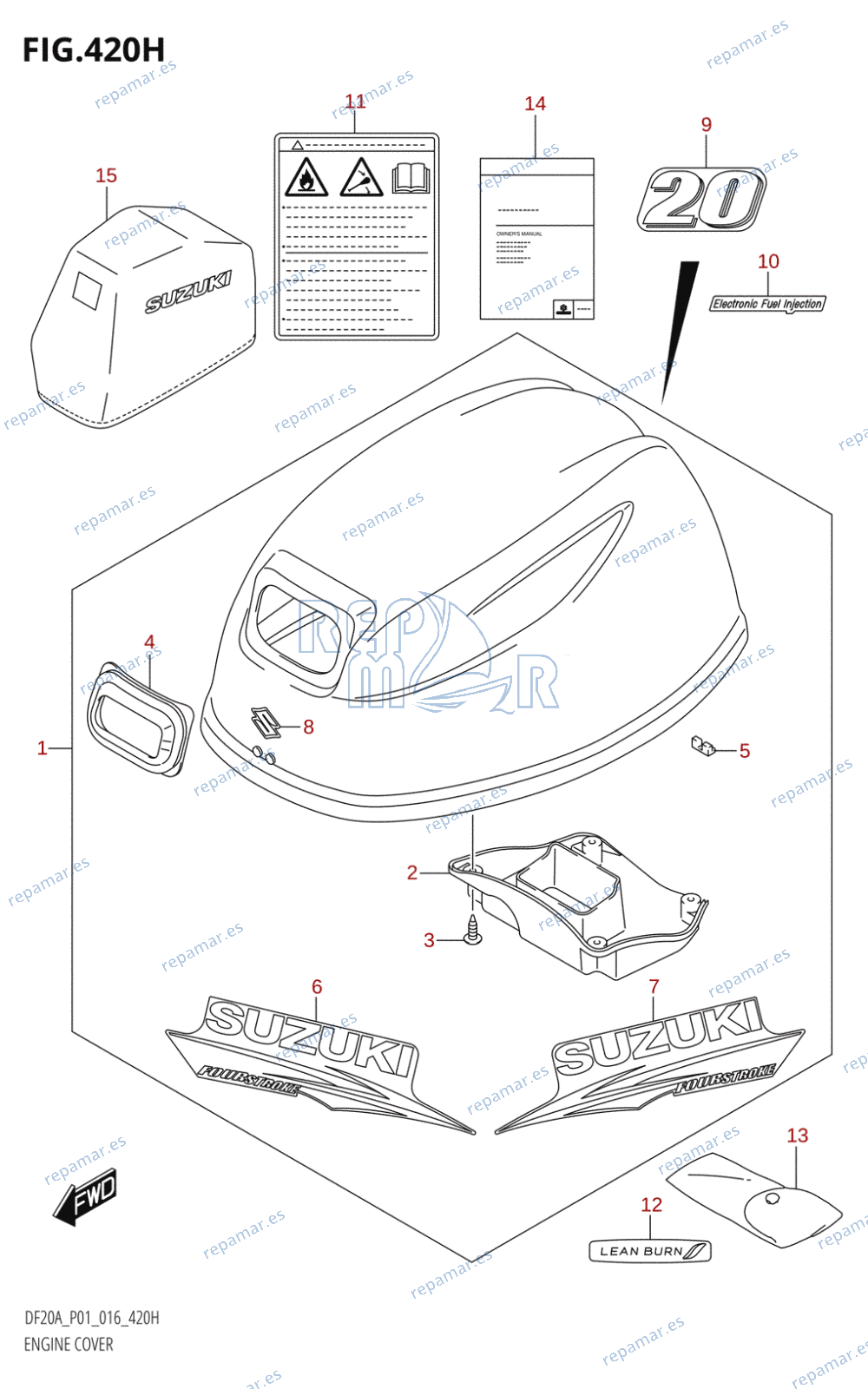 420H - ENGINE COVER (DF20A:P01)