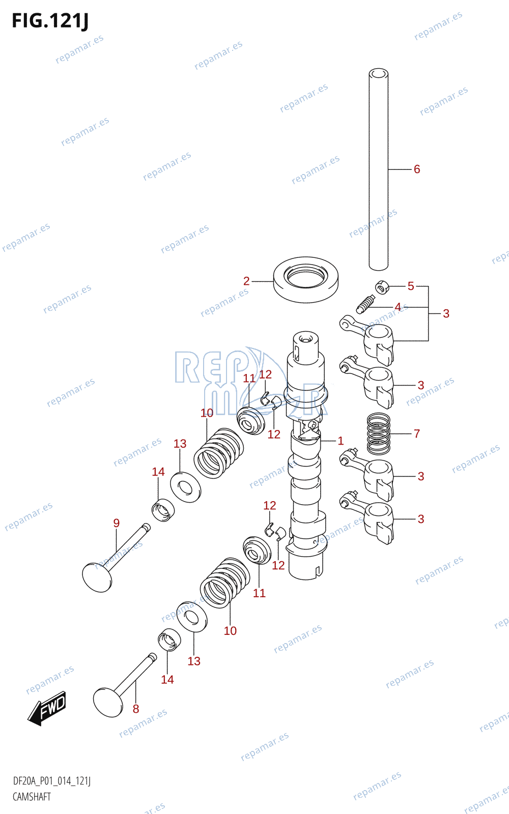 121J - CAMSHAFT (DF20AR:P01)